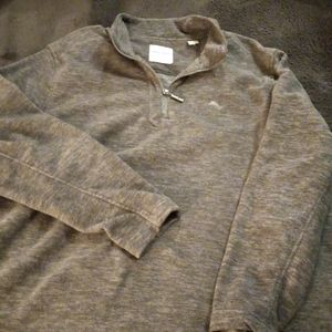 Gray Tommy Bahama fleece pullover sweater